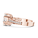 14K Solid Gold Lab Diamond Solitaire Ring, Rose Gold, view 3