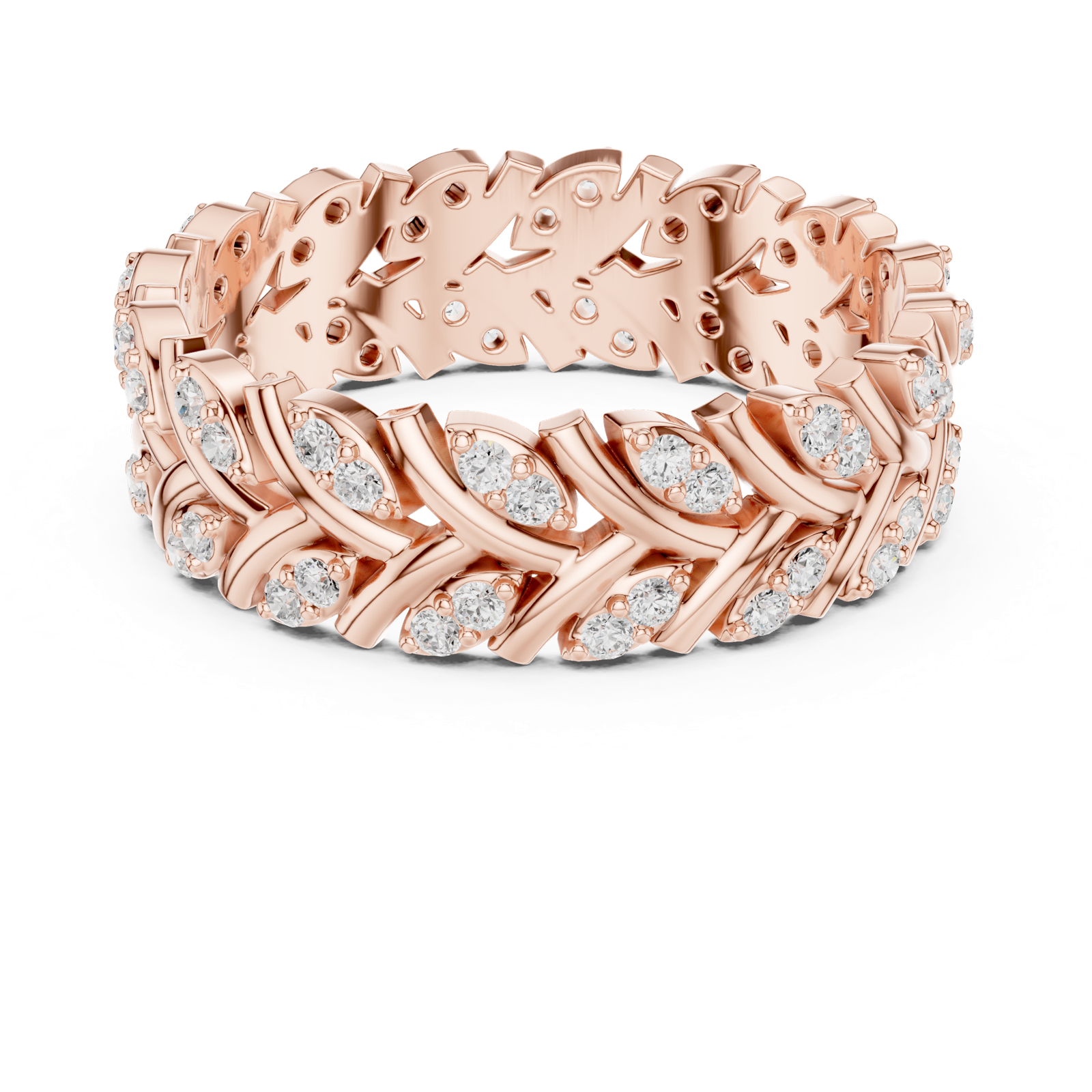 Gold Ring R35, Rose Gold, view 4