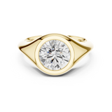 Gold Jewelry L36-4, Round center stone, Yellow Gold, view 4