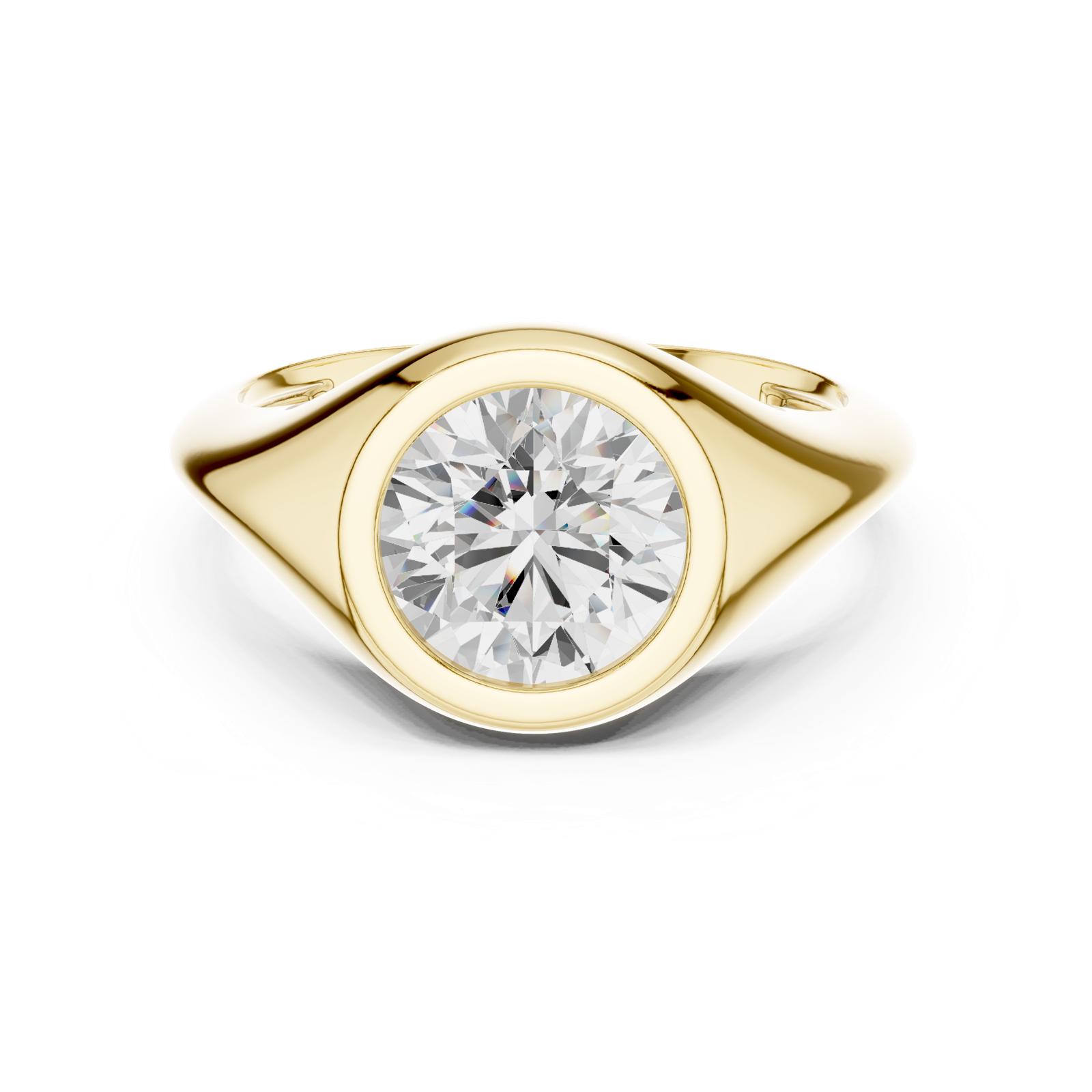 Gold Jewelry L36-4, Round center stone, Yellow Gold, view 4