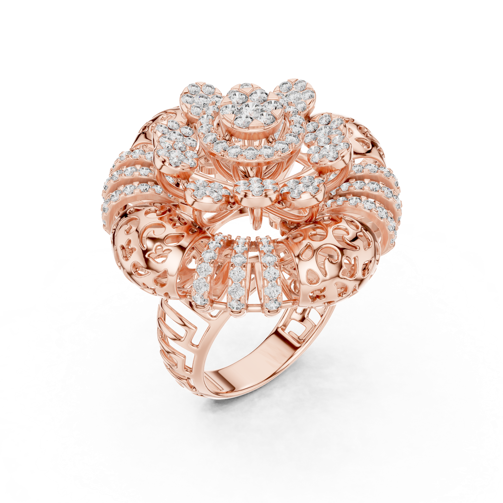 Gold Ring L03-1280, Rose Gold, view 2