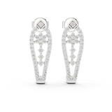 Gold Earrings L03-28, White Gold