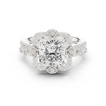 Gold Ring, Cushion center stone, White Gold