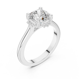 Gold Jewelry, Cushion center stone, White Gold, view 2