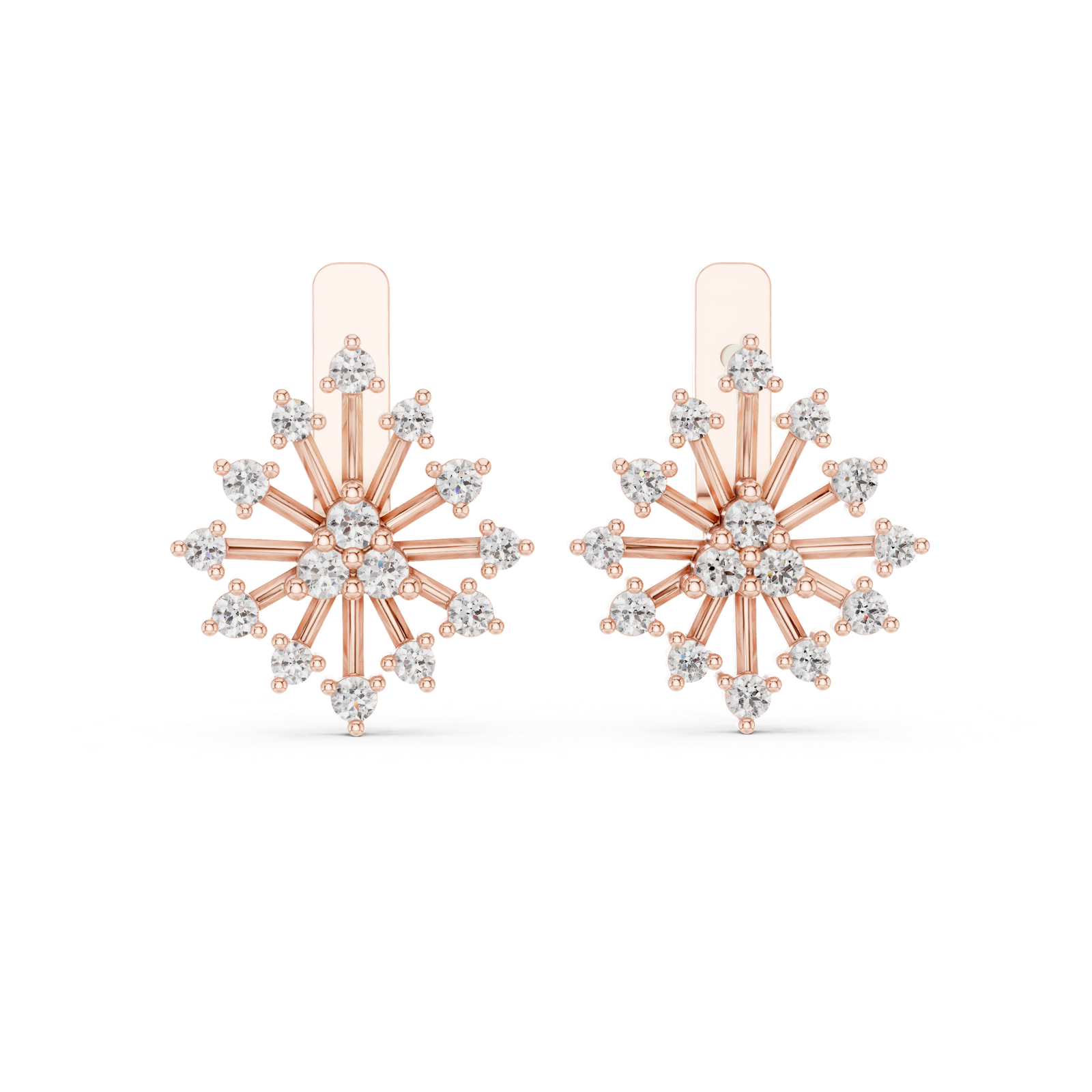 Gold Earrings L03-11, Rose Gold, view 4