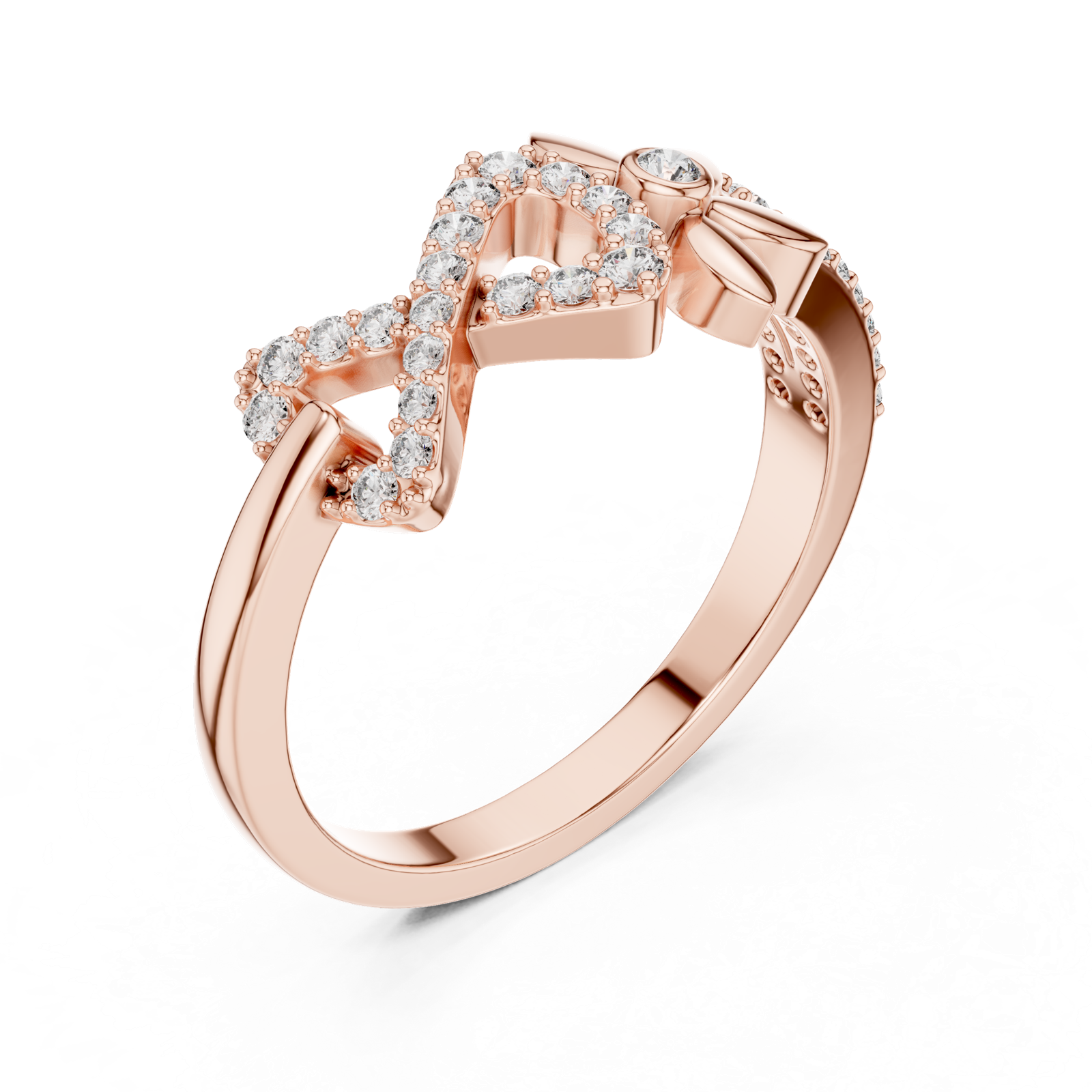 Gold Ring LR-01 (78), Rose Gold, view 2