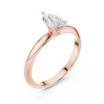 Gold Jewelry L36-6, Pear center stone, Rose Gold, view 2