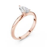Gold Jewelry L36-6, Pear center stone, Rose Gold, view 2
