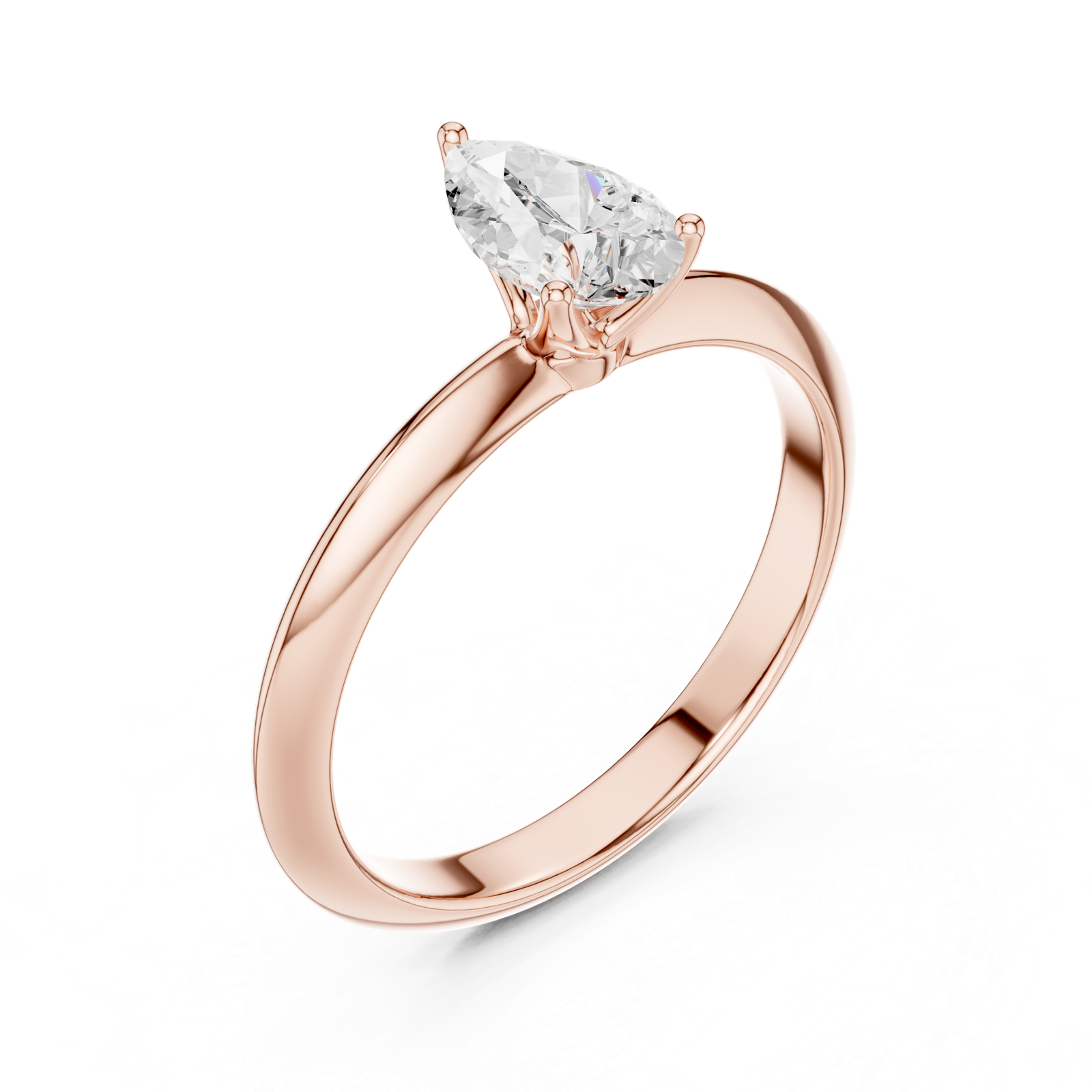 Gold Jewelry L36-6, Pear center stone, Rose Gold, view 2