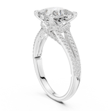 Gold Ring DDLR-252, Princess center stone, White Gold, view 1