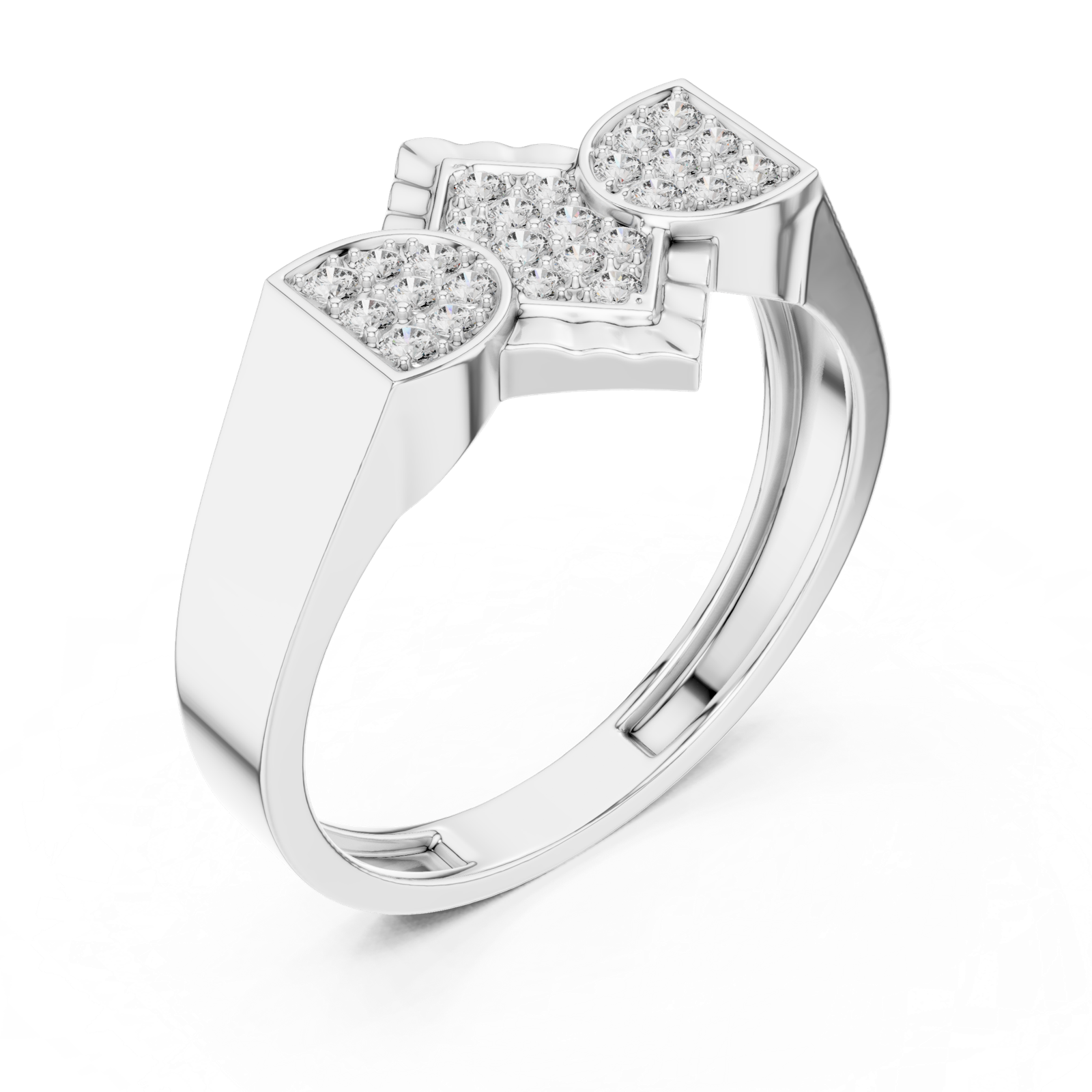 Gold Ring LR-01 (3), White Gold, view 2