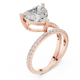 Gold Jewelry L35-39, Heart center stone, Rose Gold, view 2