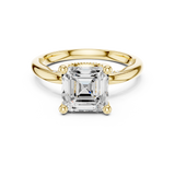 Gold Ring, Asscher center stone, Yellow Gold, view 4