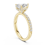 Gold Ring DDLR-161, Pear center stone, Yellow Gold, view 1