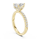 Gold Ring DDLR-161, Pear center stone, Yellow Gold, view 1