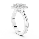 Gold Ring DDLR-338, Princess center stone, White Gold, view 1