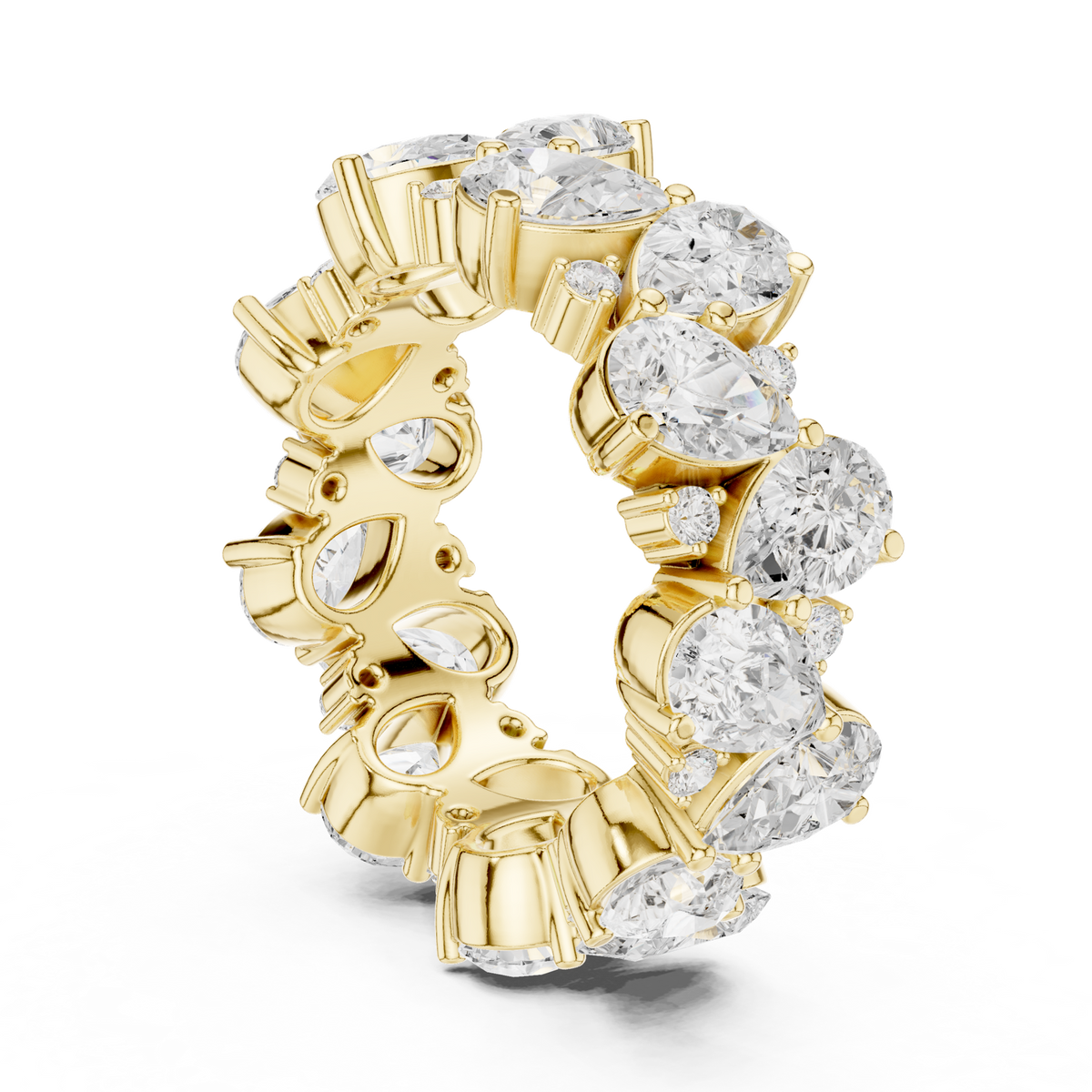 14K Solid Gold Lab Diamond Eternity Ring, Yellow Gold, view 1