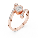 Gold Ring ALR-276, Rose Gold, view 2