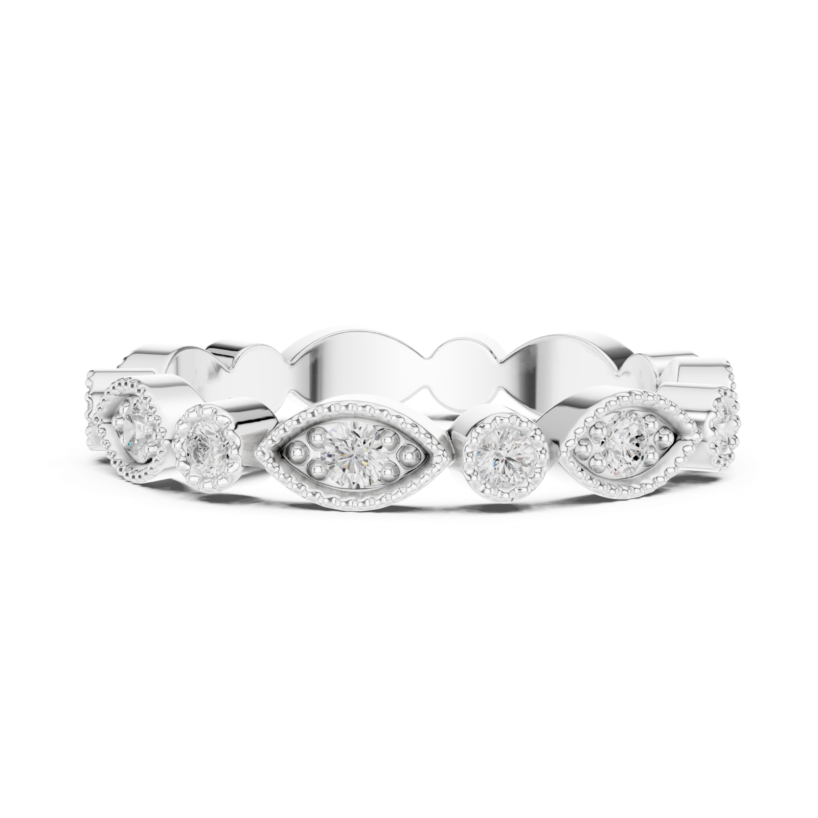 Gold Ring DDLR-372, White Gold, view 3