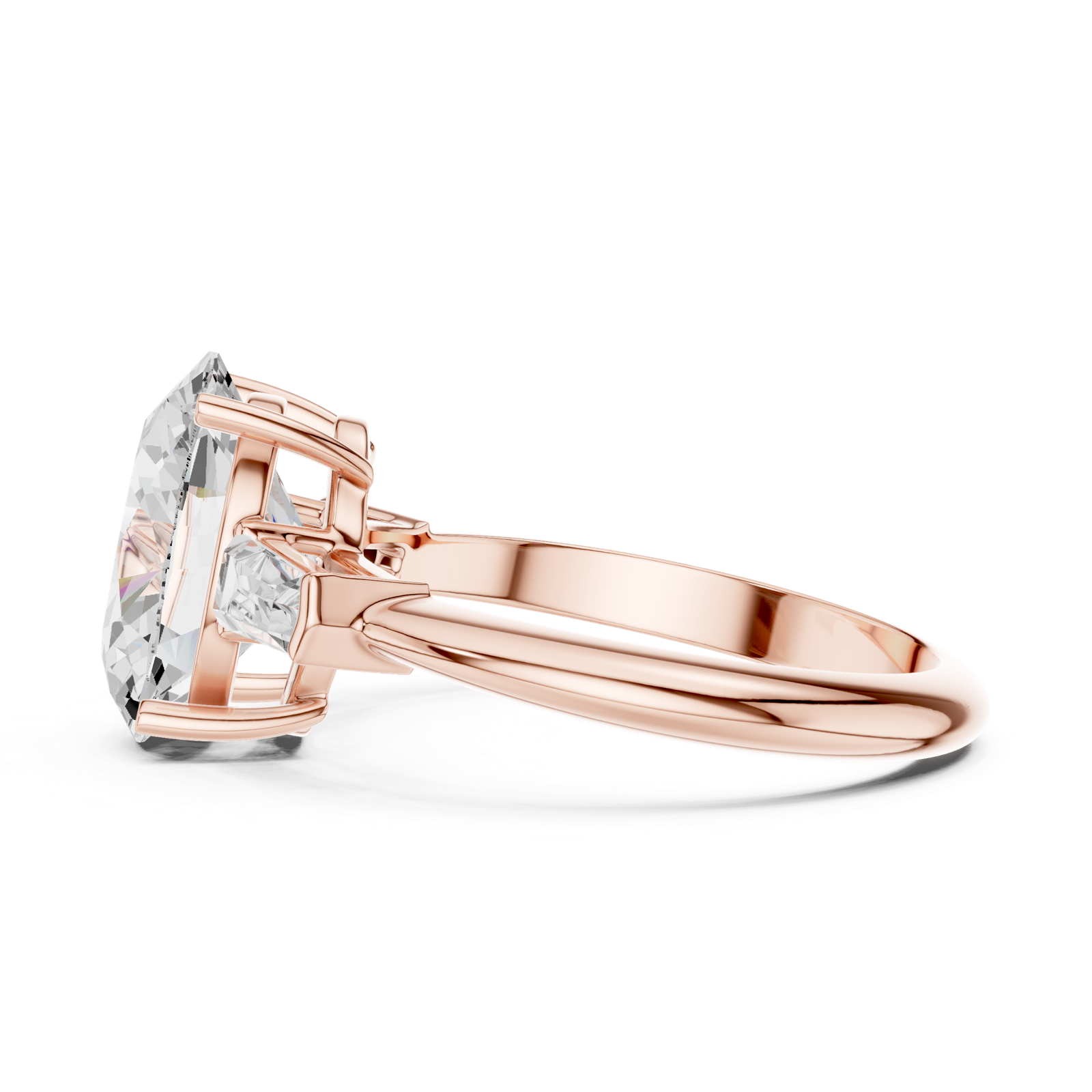 Gold Jewelry L35-67, Oval center stone, Rose Gold, view 3