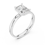 Gold Jewelry L36-10, Radiant center stone, White Gold, view 2