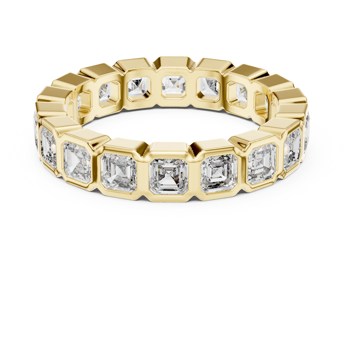 14K Solid Gold Lab Diamond Eternity Ring, Yellow Gold