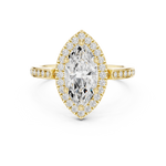 Gold Ring DDLR-349, Marquise center stone, Yellow Gold, view 4
