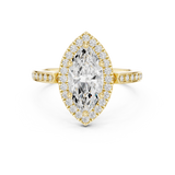 Gold Ring DDLR-349, Marquise center stone, Yellow Gold, view 4