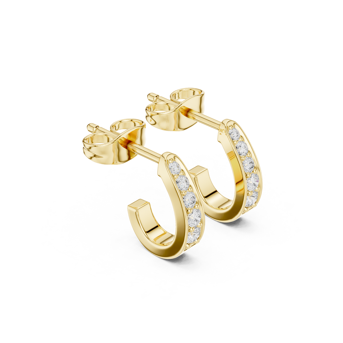 Gold Earrings SBER(15), Yellow Gold, view 1