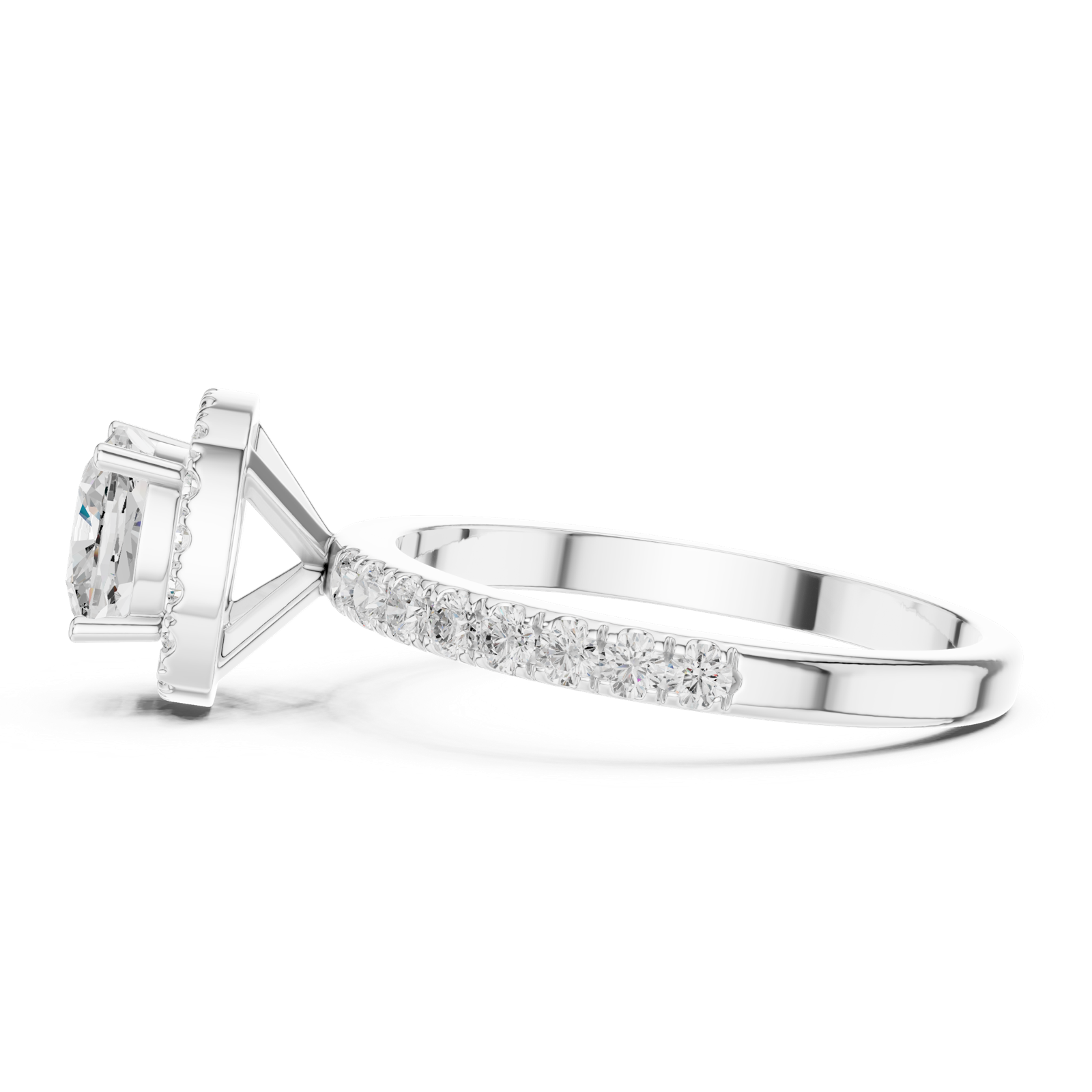 Gold Ring DDLR-1100, White Gold, view 3