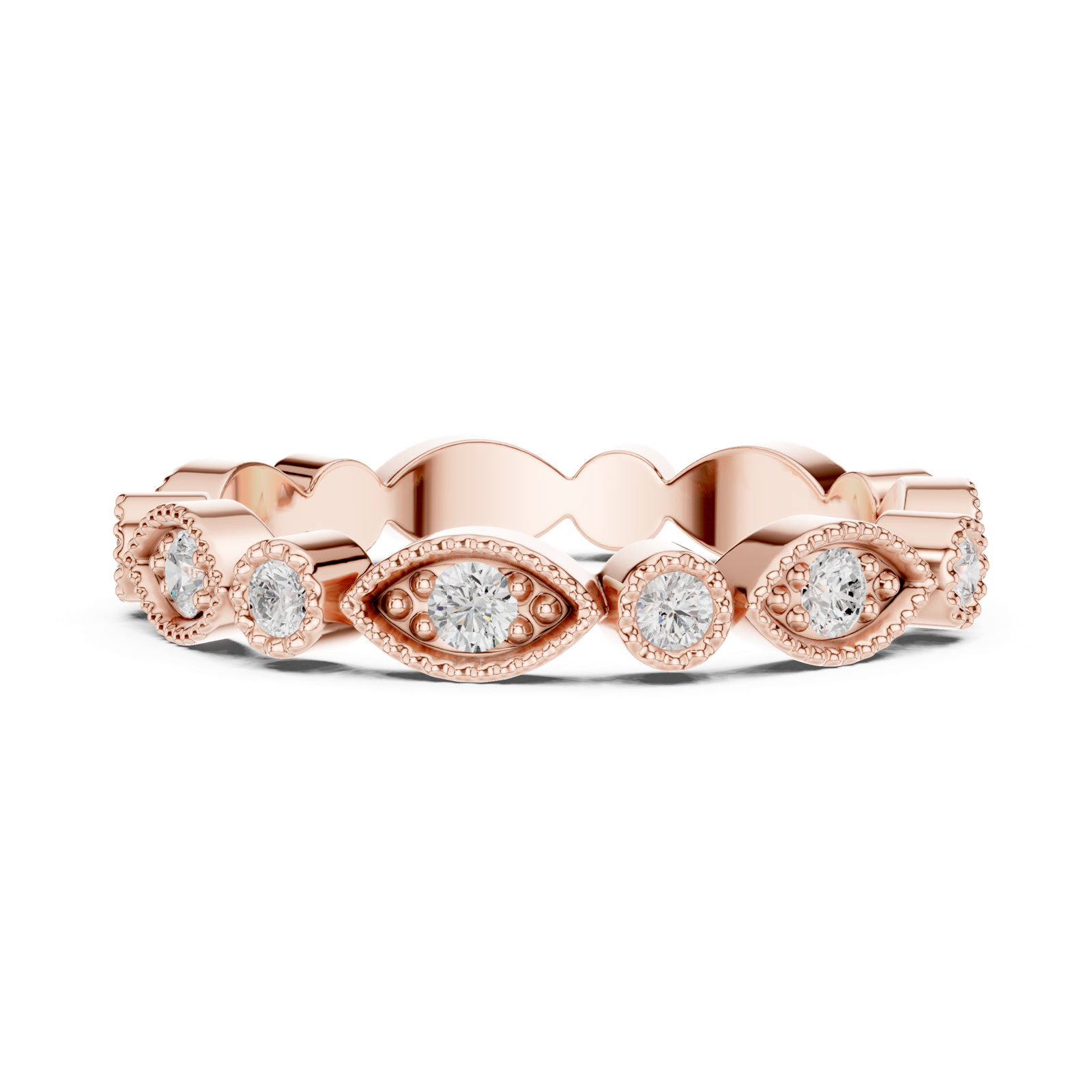 Gold Ring DDLR-372, Rose Gold, view 3