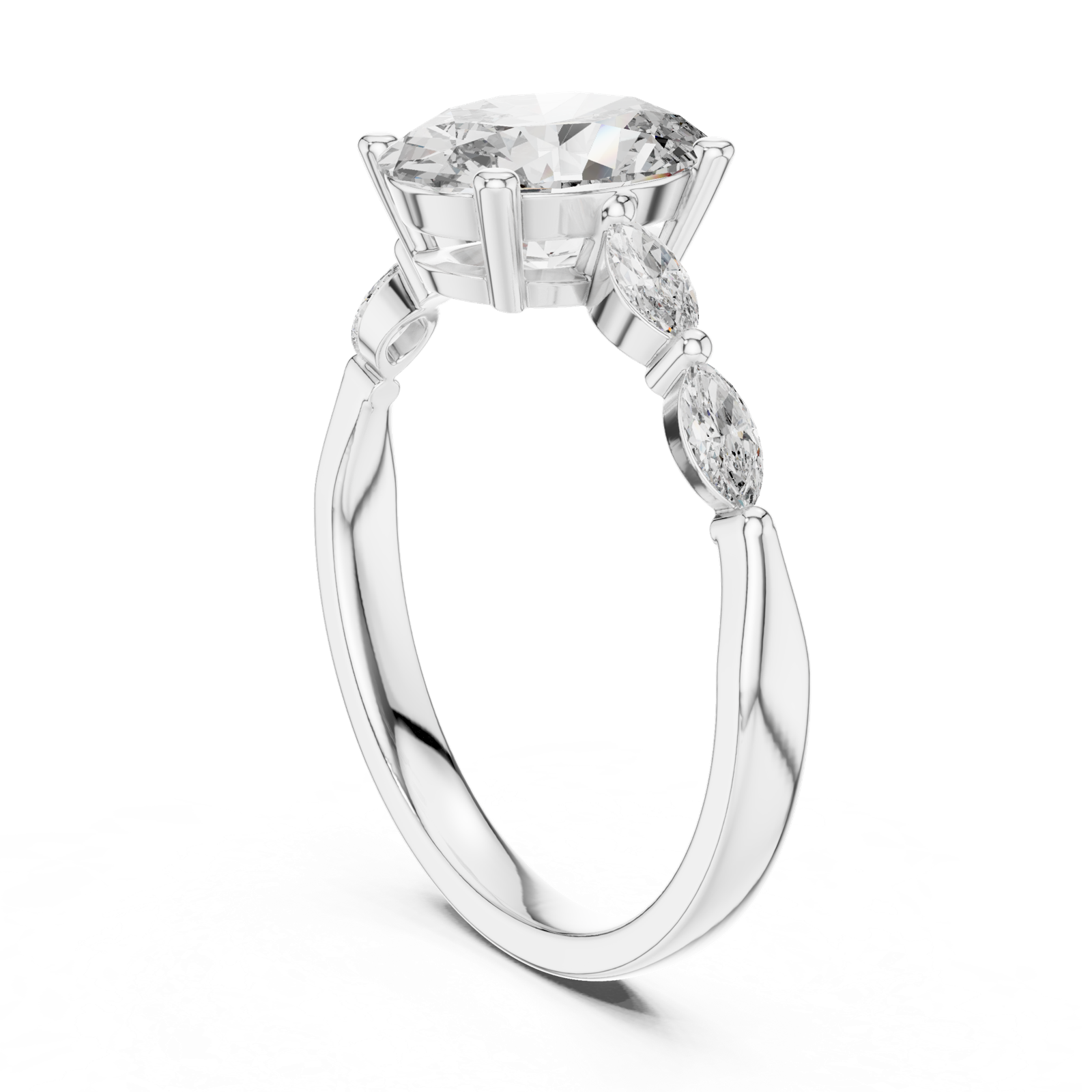 Gold Ring 00001L (35), White Gold, view 1