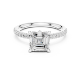 Gold Ring, Asscher center stone, White Gold, view 4