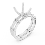 Gold Ring DDLR-441, Princess center stone, White Gold, view 2