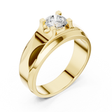 14K Solid Gold Lab Diamond Solitaire Ring, Yellow Gold, view 2