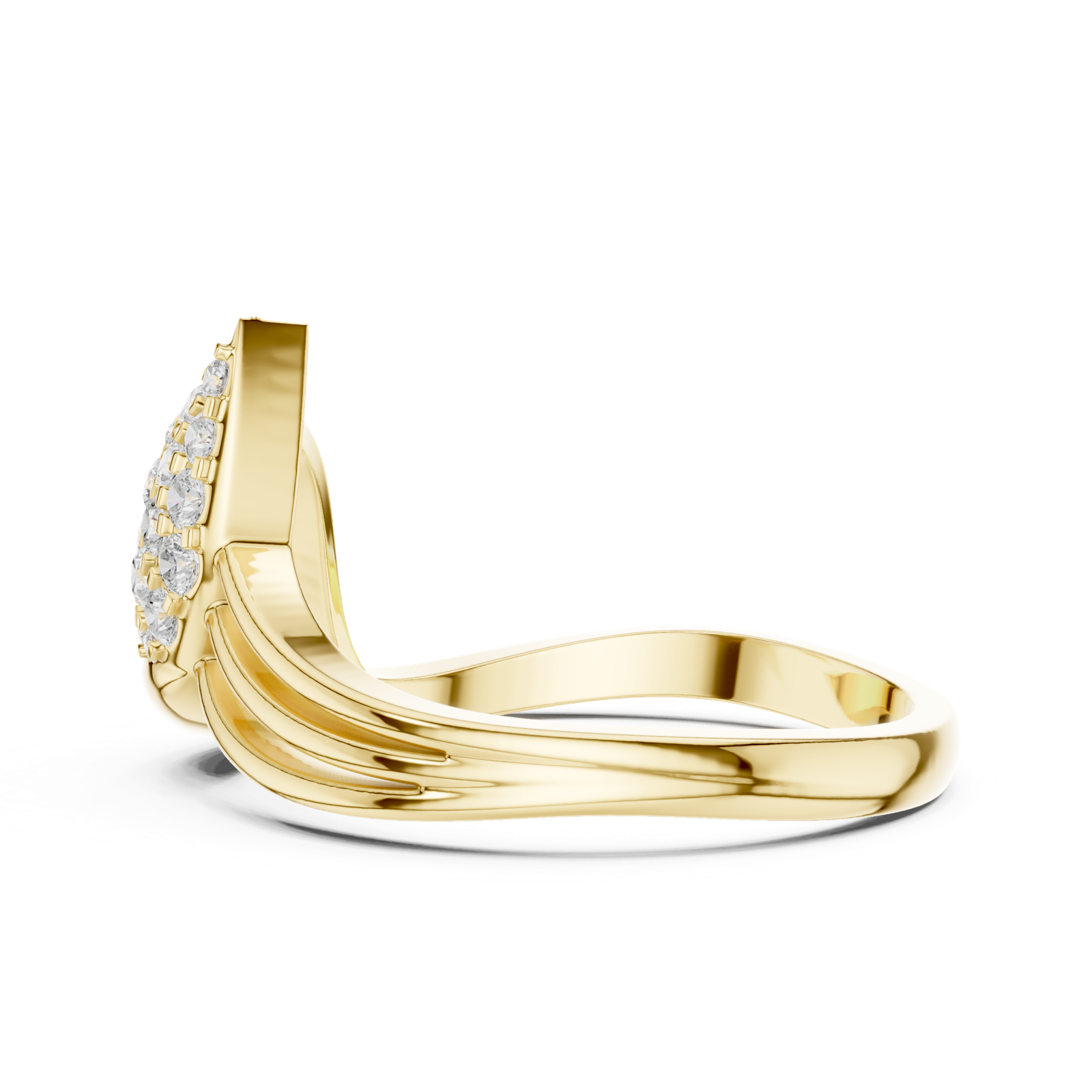 Gold Ring DDLR-664, Yellow Gold, view 3