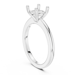 Gold Ring DDLR-032, Cushion center stone, White Gold, view 1