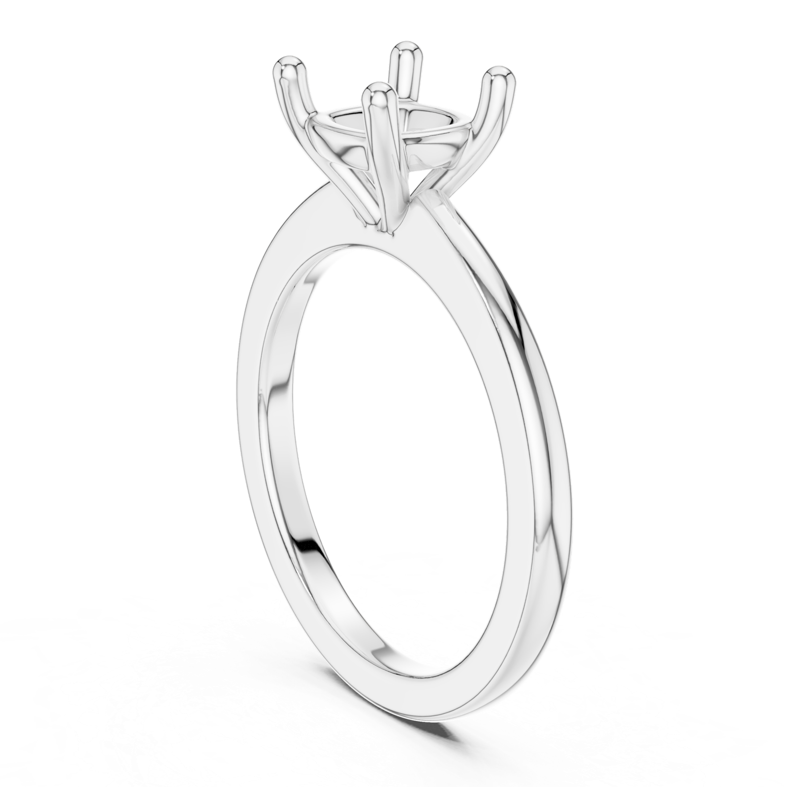 Gold Ring DDLR-032, Cushion center stone, White Gold, view 1
