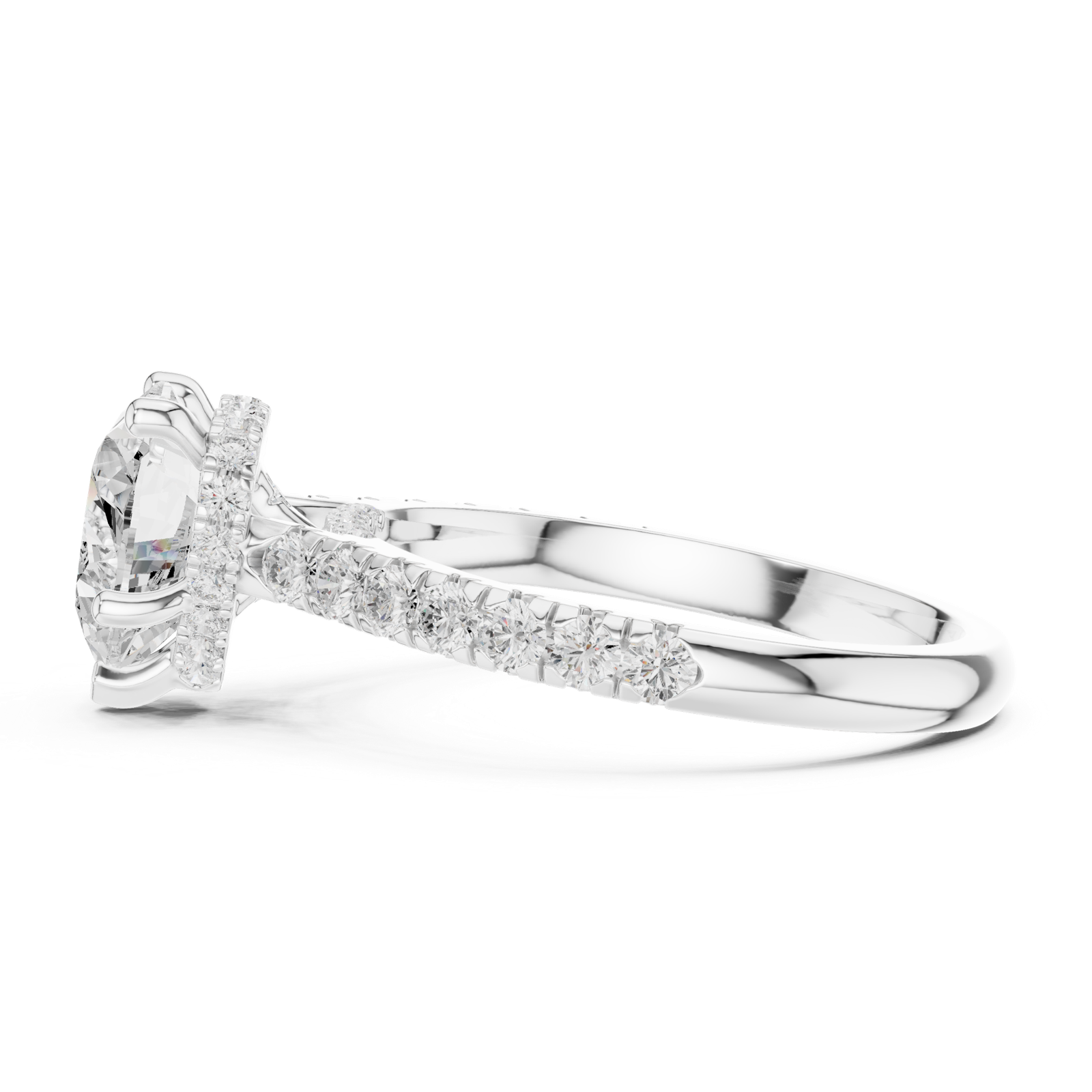 Gold Ring DDLR-258, White Gold, view 3