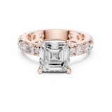 Gold Jewelry, Asscher center stone, Rose Gold, view 4