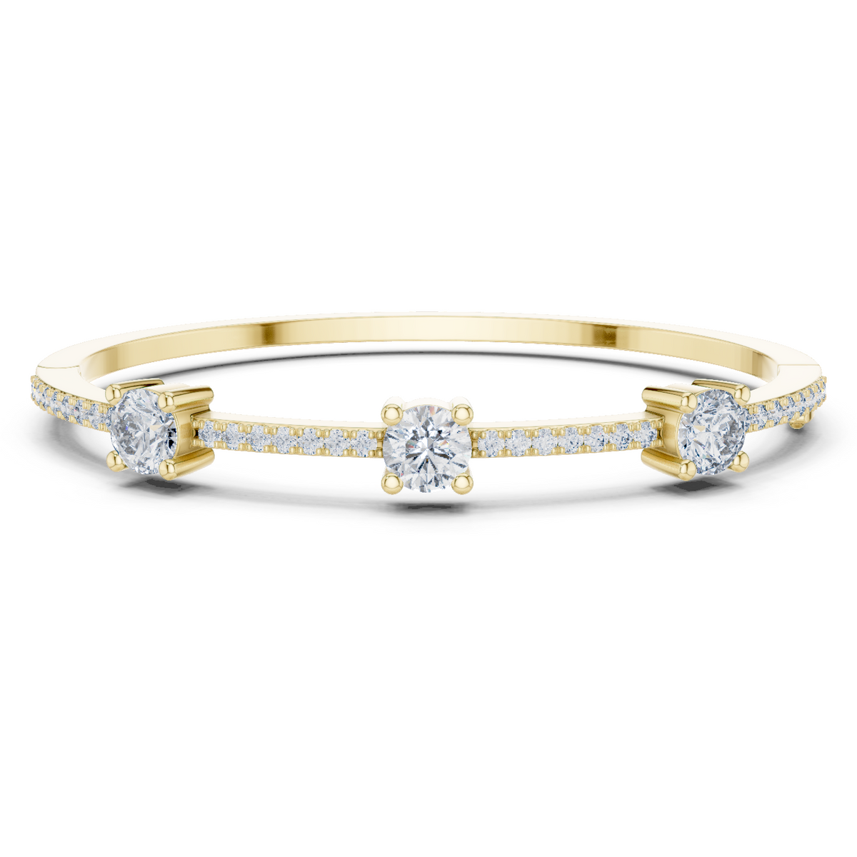 14K Solid Gold Lab Diamond Bracelet, Yellow Gold