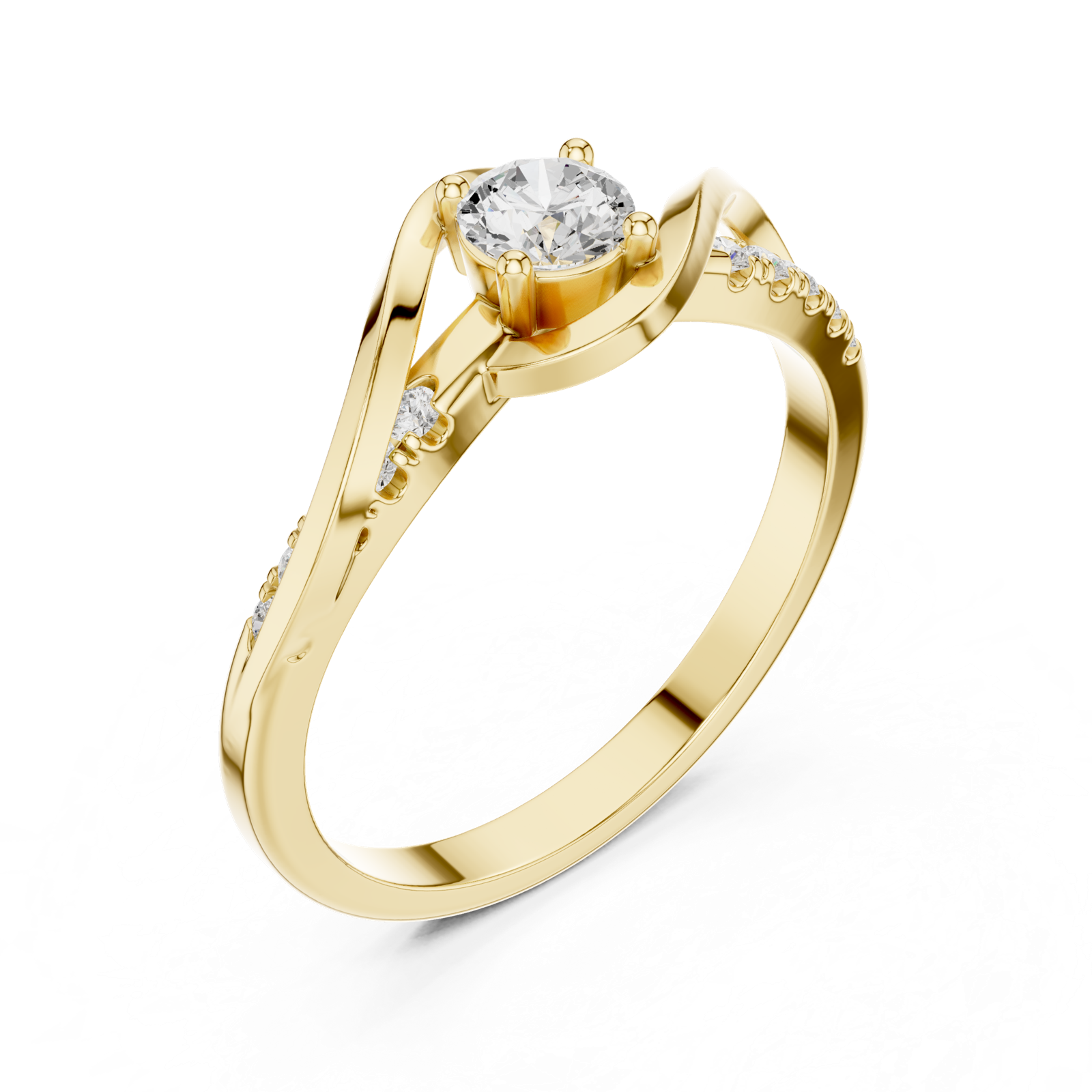 Gold Ring DDLR-836, Yellow Gold, view 2