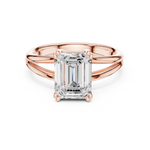 Gold Jewelry L36-7, Emerald center stone, Rose Gold, view 4