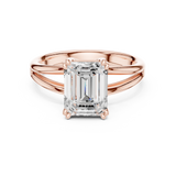 Gold Jewelry L36-7, Emerald center stone, Rose Gold, view 4