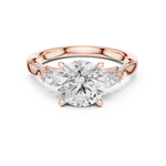 Gold Ring DDLR-284, Round center stone, Rose Gold, view 4