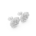 Gold Earrings AER-44, White Gold, view 2