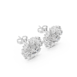 Gold Earrings AER-44, White Gold, view 2