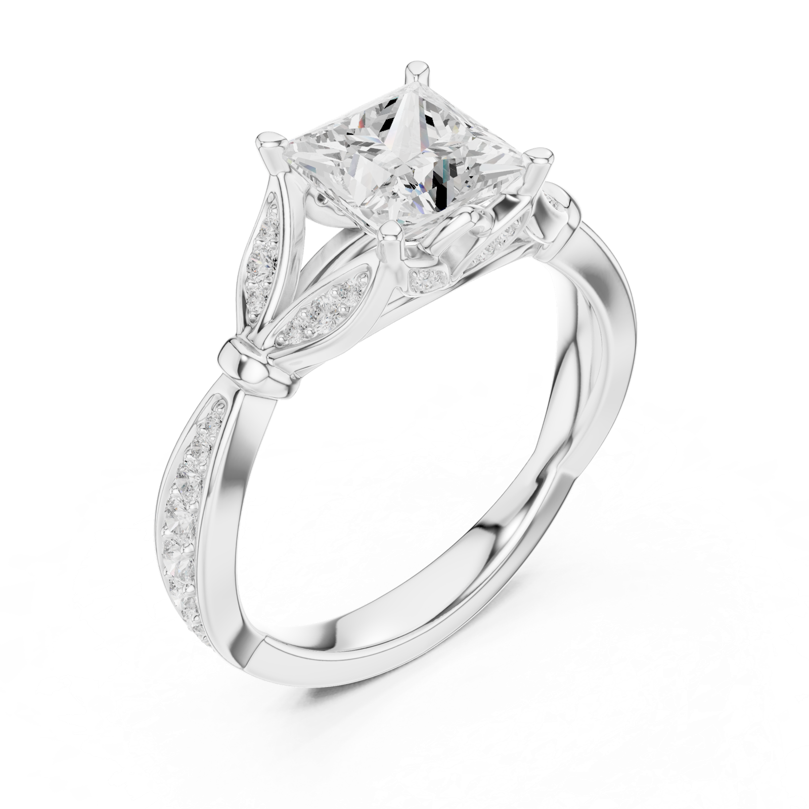 Gold Ring DDLR-937, White Gold, view 2