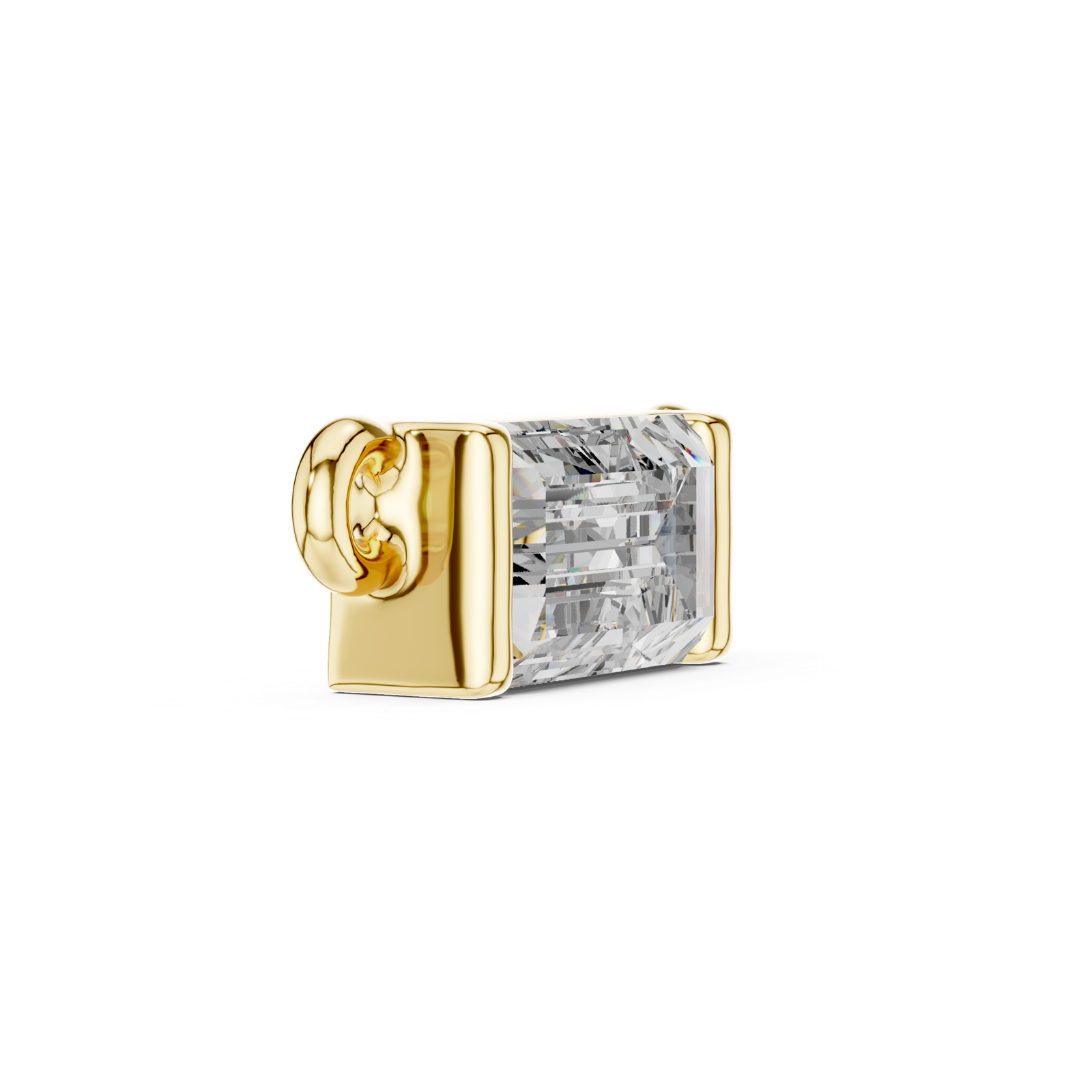 14K Solid Gold Lab Diamond Solitaire Pendant Necklace, Yellow Gold, view 3