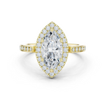 Gold Ring DDLR-349, Marquise center stone, Yellow Gold